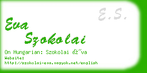 eva szokolai business card